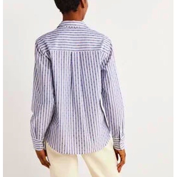 BODEN Embroidered Relaxed Metallic Striped Shirt - Picture 4 of 14
